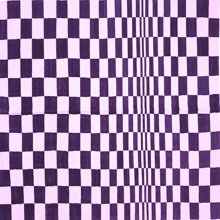 Square Machine Washable Checkered Purple Modern Area Rugs, wshcon554pur