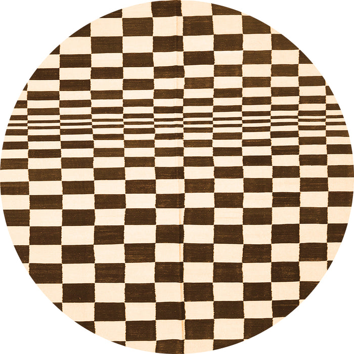 Square Checkered Orange Modern Rug, con554org