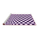 Sideview of Machine Washable Checkered Purple Modern Area Rugs, wshcon554pur