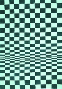 Checkered Turquoise Modern Rug, con554turq