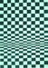 Checkered Turquoise Modern Rug, con554turq