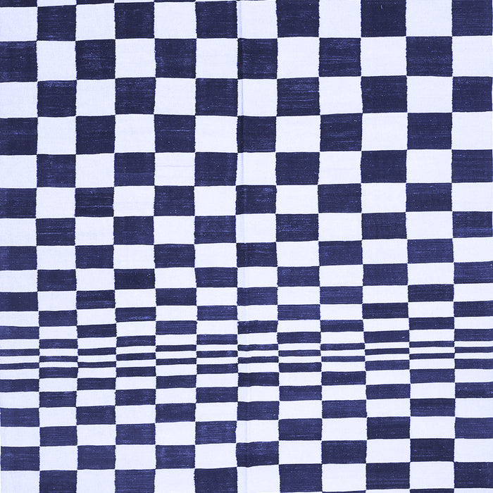 Machine Washable Checkered Blue Modern Rug, wshcon554blu