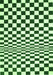 Serging Thickness of Machine Washable Checkered Green Modern Area Rugs, wshcon554grn