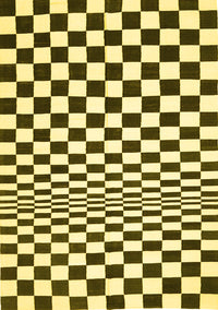 Checkered Yellow Modern Rug, con554yw