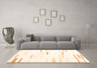 Machine Washable Solid Orange Modern Area Rugs in a Living Room, wshcon555org