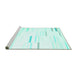 Sideview of Machine Washable Solid Turquoise Modern Area Rugs, wshcon555turq