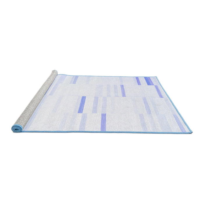 Sideview of Machine Washable Solid Blue Modern Rug, wshcon555blu