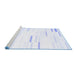 Sideview of Machine Washable Solid Blue Modern Rug, wshcon555blu