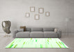 Machine Washable Solid Green Modern Area Rugs in a Living Room,, wshcon555grn