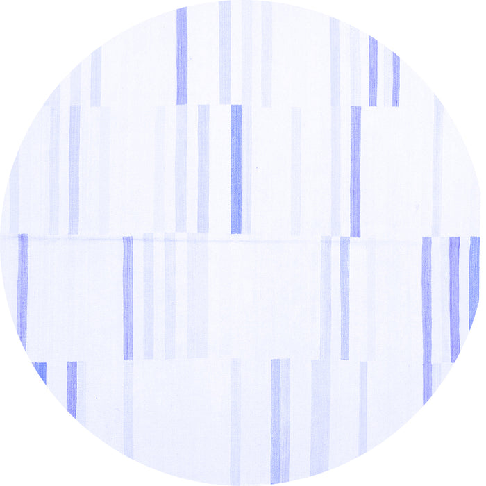 Round Solid Blue Modern Rug, con555blu