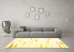 Machine Washable Solid Yellow Modern Rug in a Living Room, wshcon555yw