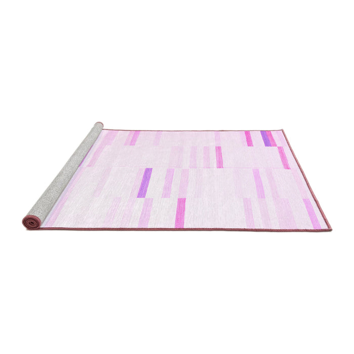 Sideview of Machine Washable Solid Pink Modern Rug, wshcon555pnk