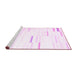 Sideview of Machine Washable Solid Pink Modern Rug, wshcon555pnk