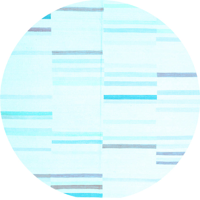 Round Solid Light Blue Modern Rug, con555lblu