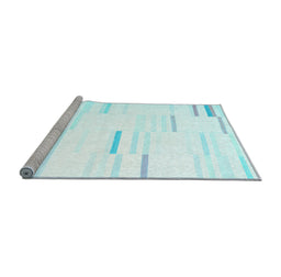 Sideview of Machine Washable Solid Light Blue Modern Rug, wshcon555lblu