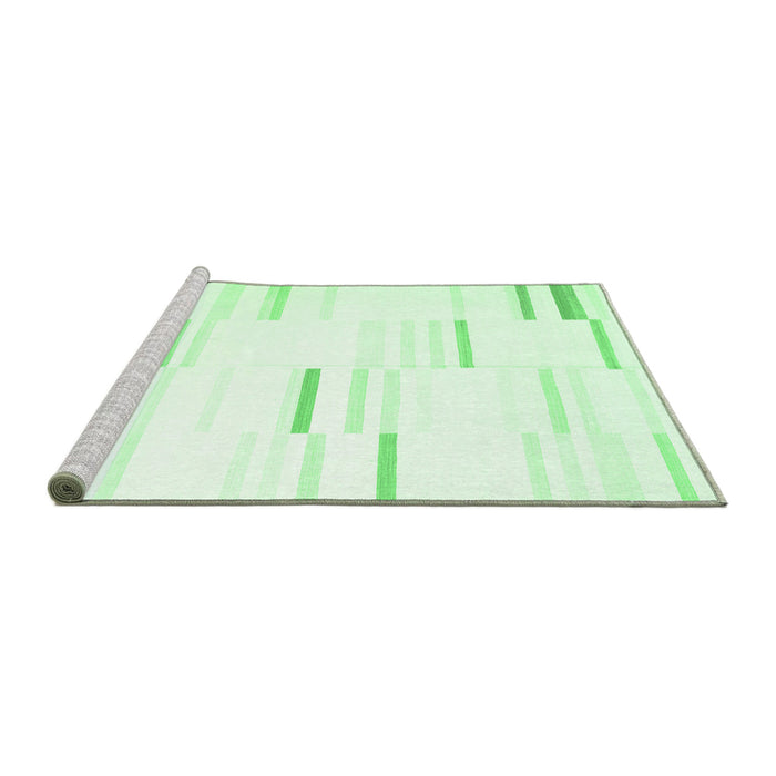 Sideview of Machine Washable Solid Emerald Green Modern Area Rugs, wshcon555emgrn