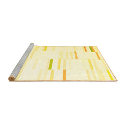 Sideview of Machine Washable Solid Yellow Modern Rug, wshcon555yw