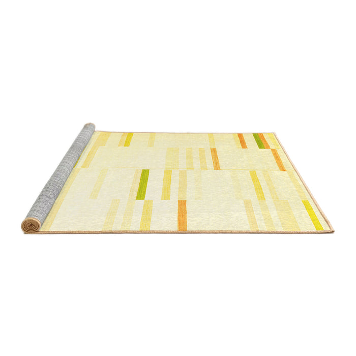 Sideview of Machine Washable Solid Yellow Modern Rug, wshcon555yw