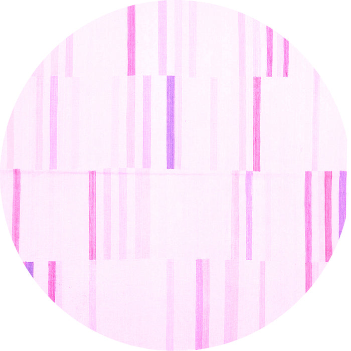 Round Solid Pink Modern Rug, con555pnk