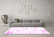 Machine Washable Solid Pink Modern Rug in a Living Room, wshcon555pnk