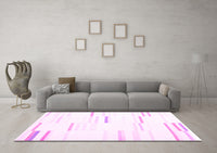 Machine Washable Solid Pink Modern Rug, wshcon555pnk