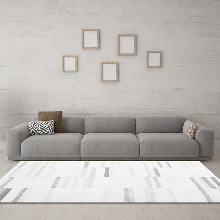 Machine Washable Solid Gray Modern Rug in a Living Room,, wshcon555gry