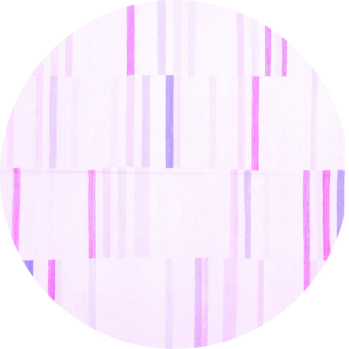 Round Machine Washable Solid Purple Modern Area Rugs, wshcon555pur