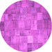 Round Patchwork Pink Transitional Rug, con556pnk