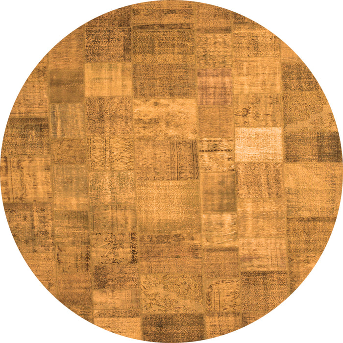 Square Patchwork Orange Transitional Rug, con556org