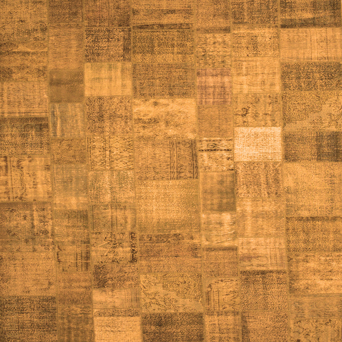 Round Machine Washable Patchwork Orange Transitional Area Rugs, wshcon556org