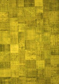 Patchwork Yellow Transitional Rug, con556yw