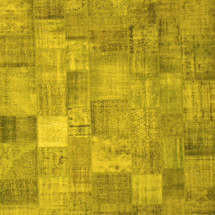 Patchwork Yellow Transitional Rug, con556yw