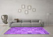 Machine Washable Patchwork Purple Transitional Area Rugs in a Living Room, wshcon556pur