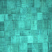 Square Patchwork Turquoise Transitional Rug, con556turq