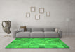 Machine Washable Patchwork Green Transitional Area Rugs in a Living Room,, wshcon556grn