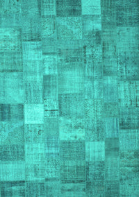 Patchwork Turquoise Transitional Rug, con556turq