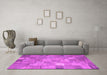Machine Washable Patchwork Pink Transitional Rug in a Living Room, wshcon556pnk