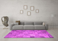 Machine Washable Patchwork Pink Transitional Rug, wshcon556pnk