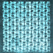 Square Abstract Light Blue Contemporary Rug, con557lblu