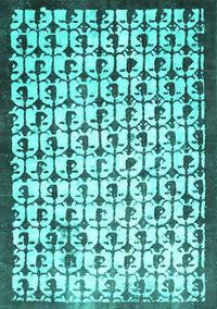 Abstract Turquoise Contemporary Rug, con557turq