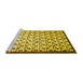 Sideview of Machine Washable Abstract Yellow Contemporary Rug, wshcon557yw