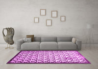 Machine Washable Abstract Pink Contemporary Rug, wshcon557pnk