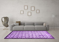 Machine Washable Abstract Purple Contemporary Rug, wshcon557pur