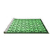 Sideview of Machine Washable Abstract Emerald Green Contemporary Area Rugs, wshcon557emgrn