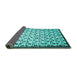 Sideview of Abstract Turquoise Contemporary Rug, con557turq