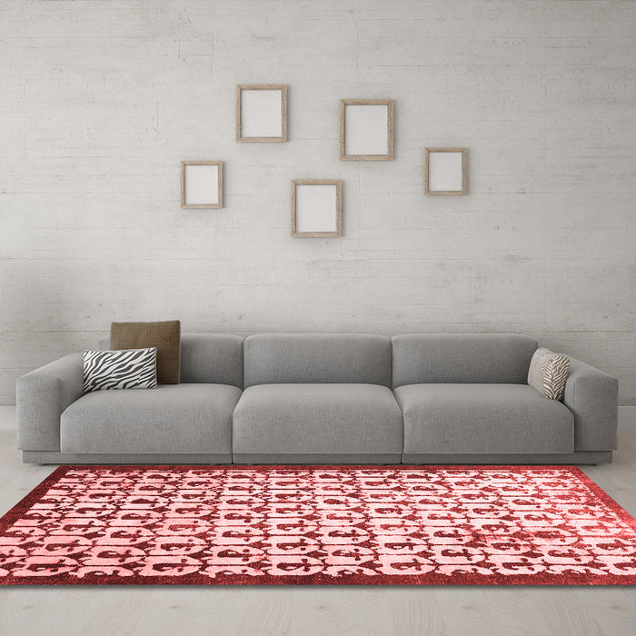 Contemporary Red Washable Rugs
