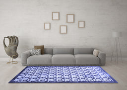 Machine Washable Abstract Blue Contemporary Rug in a Living Room, wshcon557blu
