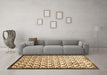 Machine Washable Abstract Brown Contemporary Rug in a Living Room,, wshcon557brn