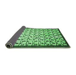 Sideview of Abstract Emerald Green Contemporary Rug, con557emgrn