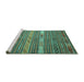 Sideview of Machine Washable Oriental Turquoise Traditional Area Rugs, wshcon558turq